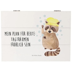 Mr. & Mrs. Panda Dekokiste Waschbär – Weiß – Geschenk, Tiere, Schatzkiste, Kiste, Erinnerungsbox (1 St) weiß Ø 0 cm x 18 cm x 15 cm