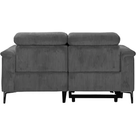 OTTO home 2-Sitzer OTTO HOME "LUND Cord, 160 cm, manuelle o. elektrische Relaxfunktion", grau (anthrazit), B:160cm H:97cm T:100cm, 100% Polyester, Sofas, USB-C bei elektrischer Ausführung, mit Kopfteilverstellung