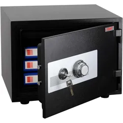 Tresor MCW-L48, feuerfest (60min) Safe Geldschrank Doppelbolzenverriegelung, 44kg Metall 38x50x44cm 19L ~ schwarz