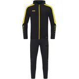 Jako Trainingsanzug Polyester Power mit Kapuze, Schwarz/Citro, 36