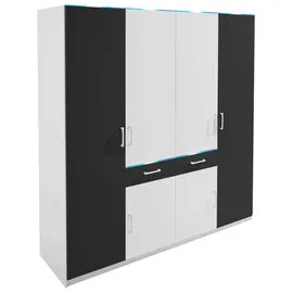 Priess Kleiderschrank 185 x 193 x 55 cm Schwarz