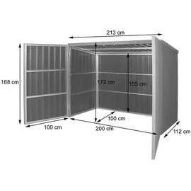 MCW Mülltonnenverkleidung MCW-J29 213 x 172 x 112 cm braun