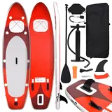 vidaXL SUP-Board-Set Aufblasbar Rot 360x81x10 cm