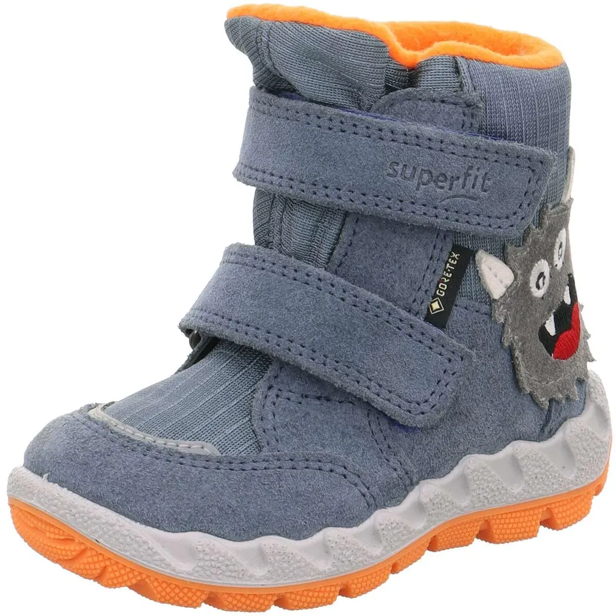 Gore-Tex Icebird Jungen Winterstiefelette mit Warmfutter, Hellblau/Orange