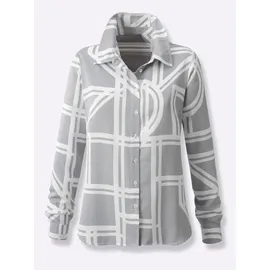 Heine Druck-Bluse Langarm Grau 36