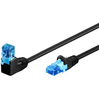 Goobay CAT 6A Patchkabel 90° gewinkelt, U/UTP, Schwarz, 3