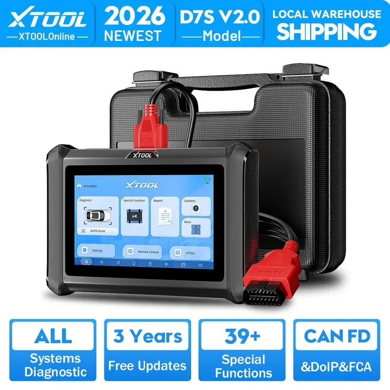 XTOOL D7S bidirektionales Scan-Gerät, 2026 OBD2-Scanner-Diagnosegerät mit FCA AutoAuth, Kfz-Scanner für alle Systeme, 39+ Reset-Funktionen, ECU-Coding, PMI, Upgrade des D7, Kurbelwellenwiedereinlernen, CAN FD/DoIP, 3 Jahre Updates