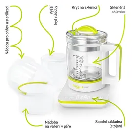 AGU Wasserkocher, 6In1 Multifunktionaler Sprudel - Weiß