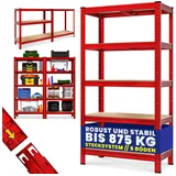 monzana Schwerlastregal 180x90x40cm 875kg Rot