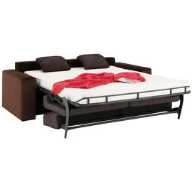 Home Affaire Schlafsofa »Roma Matratzenhöhe 14 cm« Dauerschlaffunktion, mit Unterfederung, Lattenrost, Matratze braun