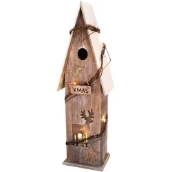 Deko Holzhaus Xmas mit LED Beleuchtung 52 cm Weihnachten