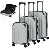 AREBOS Reisekoffer 3er Set Hartschalen Koffer Trolley Kofferset M-L-XL-Set