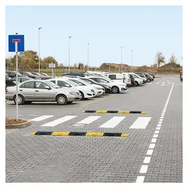 MORAVIA Fahrbahnschwelle TOPSTOP-20-RE gelb Abschlusselement mit Nut 400 x 200 x 50 mm(L x B x H)