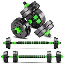 luxuskollektion Kurzhanteln Verstellbar 2er Kunststoff Hantelstange Fitness 10 kg grün
