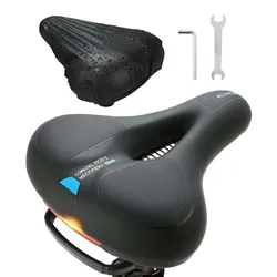 Dayshake Fahrradsattel - Inkl. Sattelbezug - Reflektierend und Belüftend - Herren/Damen - Wasserdichter Fahrradsattel - Schwarz