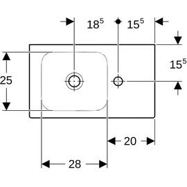 Geberit iCon xs Ablagenwaschtisch 53 x 31 cm (124053600)