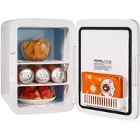 VEVOR Mini Kühlschrank 10 L / 12 Dosen, 2 in 1 Kleiner Kühlschrank Kühl- und Heizfunktion, Minibar Kühlschrank Getränkekühlschrank 9 V DC / 220 V AC Minikühlschrank für Büros und Schlafsäle, Weiß