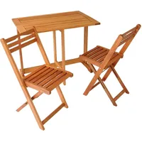 DEGAMO Balkonset PORTO 3-teilig, Eukalyptus geölt, klapbar, Fsc®-zertifiziert