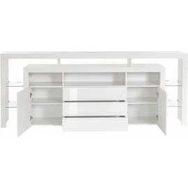 borchardt Möbel Sideboard BORCHARDT MÖBEL "Rosario", weiß (weiß hochglanz), B:220cm H:88cm T:35cm, Sideboards, Sideboard, Breite 220 cm