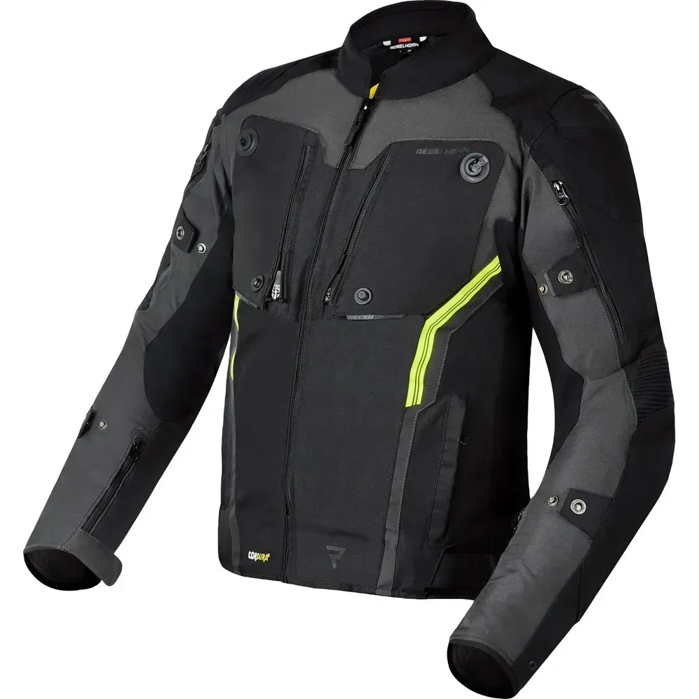 Rebelhorn Borg Jacke - Black / Dark Grey / Neon Yellow - L
