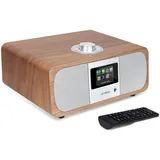 LEMEGA M3P WiFi Stereo Internetradio,DAB/DAB+ und FM Digitalradio,Bluetooth,Spotify Connect,Kopfhörer-Ausgang,AUX-Eingang,60 Voreinstellungen,Dual Wecker,Fernbedienung und App-Steuerung - Nussbaum