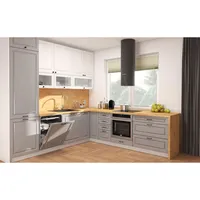 Feldmann-Wohnen Winkelküche L-Form 270 x 280 cm grau / weiß matt