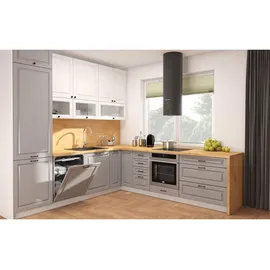 Feldmann-Wohnen Winkelküche L-Form 270 x 280 cm grau / weiß matt