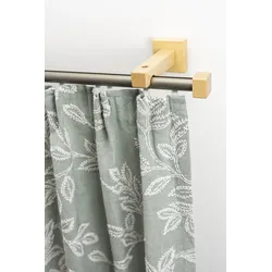 Gardinenschiene GARESA "Cubus, Quad Innenlauf", beige (natur, chromfarben), L:370cm, Gardinenstangen, Innenlauf-Vorhanggarnitur, verlängerbar, Holz-Aluminium