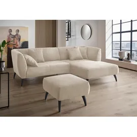 MID.YOU Hocker Colori Beige Cord 66 x 44 x 66 cm Beige