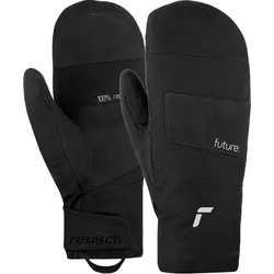 Fäustlinge REUSCH "Futu:re Mitten", Damen, Gr. 7, schwarz-weiß (schwarz, weiß), 100% Polyester, mehrfarbig, klassisch, Handschuhe, aus recycelbarem Material