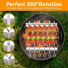 luxuskollektion Grillbesteck-Set 6 Stück Edelstahl weiß