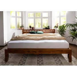 MASSIVMOEBEL24.DE Bett Akazie 180x200x90 honig lackiert Oxford 223