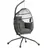 oval Schwarz 1-Sitzer mit Gestell