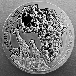 Silbermünze 1oz Giraffe 2018 African Ounce (Ruanda)