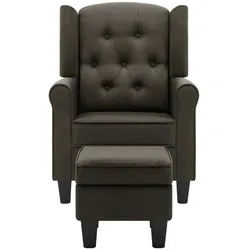 vidaXL Sessel mit Fußhocker Taupe Stoff