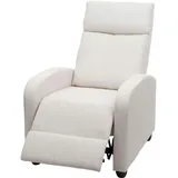 Mendler Fernsehsessel HWC-F76, Relaxsessel Sessel Liegesessel, Liegefunktion verstellbar Stoff/Textil - creme