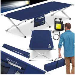 KESSER® Campingbett Klappbett Inkl.Tragetasche und Seitentasche Stabiles Feldbett 150 kg Belastbar Metallrohr 600D Oxfordgewebe Tragbar Liege Reise Bequem