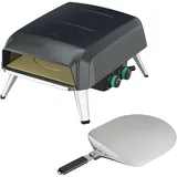 Tefal Pizzaofen "Jamie Oliver by Tefal Pizza Pronto, kompakter Gaspizzaofen für Zuhause", schwarz, B:45cm H:30cm T:58,3cm, Pizzaöfen, 360 drehender Pizzastein, bis zu 400 C, inkl. Pizzaschaufel, JM4168