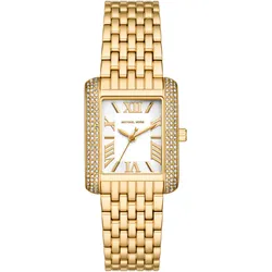 Quarzuhr MICHAEL KORS "EMERY", gold (goldfarben, weiß), Armbanduhren, Damen, Armbanduhr, Damenuhr, analog, Edelstahlarmband
