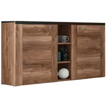 Home Affaire Sideboard Larona, zeitlose Kommode mit 2 Türen, Türkommode, Breite 155 cm, Höhe 84 cm, viel Stauraum, Anrichte mit dekorativer Rahmenoptik braun