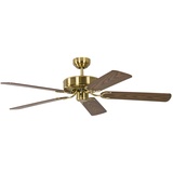 Pepeo Potkuri 132 cm Deckenventilator 58 W messing seidenmatt/eiche/eiche-rattan