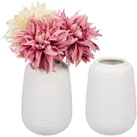 Relaxdays Vasen Set, aus Keramik, weiß