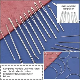 luxuskollektion 38-teiliges Polsterreparaturset Nähgarn Nadeln Ahle Fingerhut Ledernähnadeln