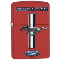 Zippo Ford Mustang Benzinfeuerzeug, Messing, Edelstahloptik, 1 x 6 x 6 cm