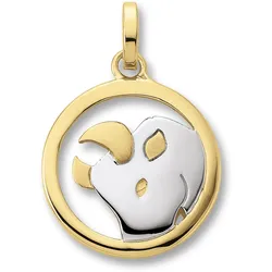 Sternzeichen-Anhänger ONE ELEMENT "Stier Sternzeichen Anhänger aus 333 Gelbgold", gold, Schmuckanhänger, Damen, Stier, Gelbgold 333, Damen Gold Schmuck Stier