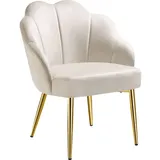 Tectake tectake® Cocktailsessel, gepolstert, mit Samtbezug, runde, pulverbeschichtete Stahlbeine, 66 x 62 x 80,5 cm