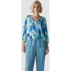 Klassische Bluse LECOMTE "Bluse", Damen, Gr. 46, blau (dunkelblau), 100%Viskose, gemustert, feminin, bequem, 3/4-Ärmel, Blusen