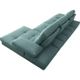 Calia Italia Ecksofa Toby Wing, B/T: 308/153 cm, Multifunktionssofa, Designsofa, L-Form, inkl. Sitztiefenverstellung und Armlehnfunktion, Füße in schwarz matt blau