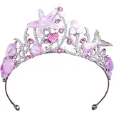 Meerjungfrau-Tiara Für Frauen, Meerjungfrau-Krone, Erwachsene, Meerjungfrau, Meerjungfrau-Stirnband, Haarschmuck, Kostüm, Damen, Meerjungfrau, Geburtstag, Lila, Blau, Rosa, Tiaras, Seestern