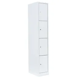 Lüllmann Schließfachschrank - 1 Abteil - 4 Fächer weiß